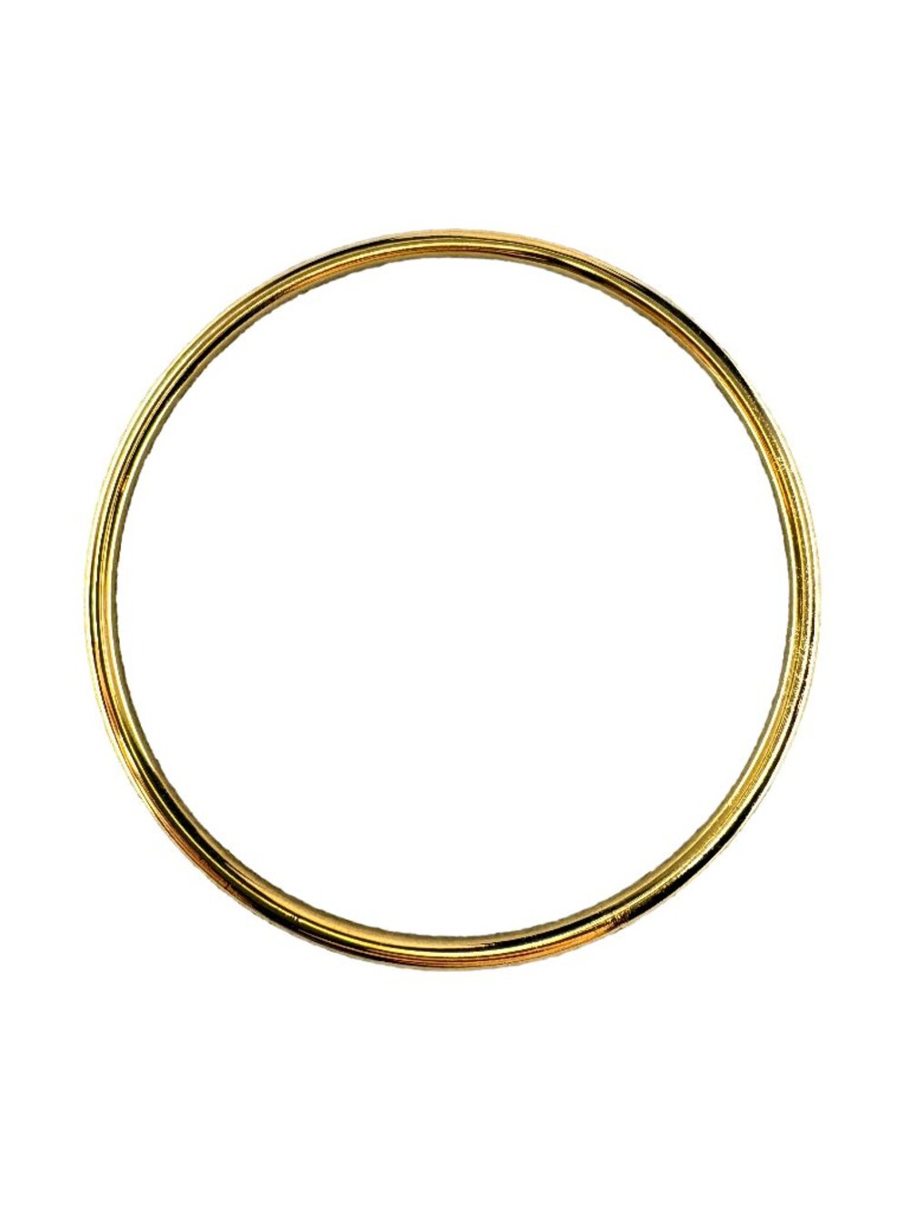 18K Gold Plated Stainless Steel CZ Accent Bangle Bracelet Cuff ID 64.5mm